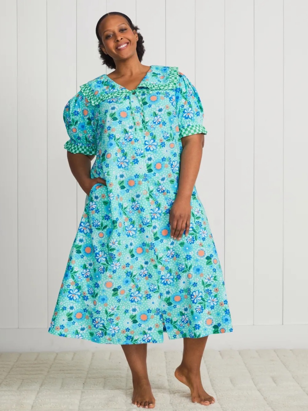 Printfresh + Oh Joy! - Posh Petals - Nostalgia Nightgown - Spearmint